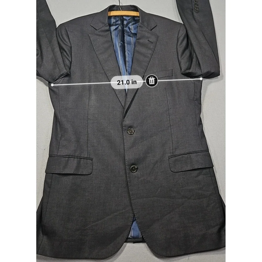 Brooks Brothers Fitzgerald Fit 2-Piece Suit Charcoal Grey Wool Sz 41L 32x32
